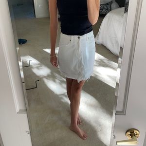 White denim skirt
